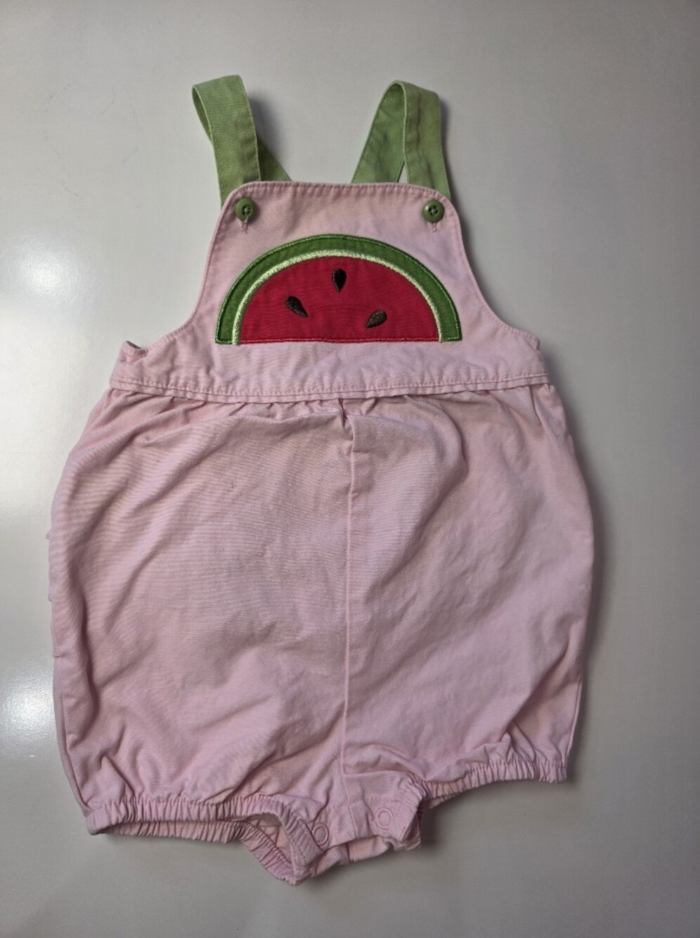 Lands’ End Baby Pink Watermelon Bubble Romper 6-12M